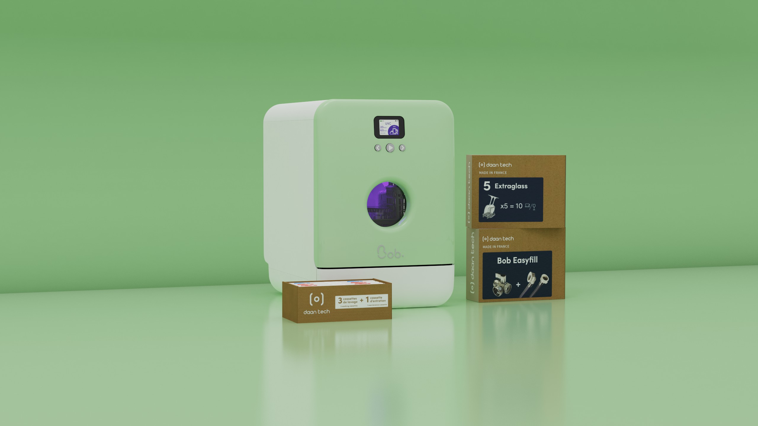 Daan Tech Bob All Options Pack with UV-C — Almond green door / white body · Photo 1 of 3