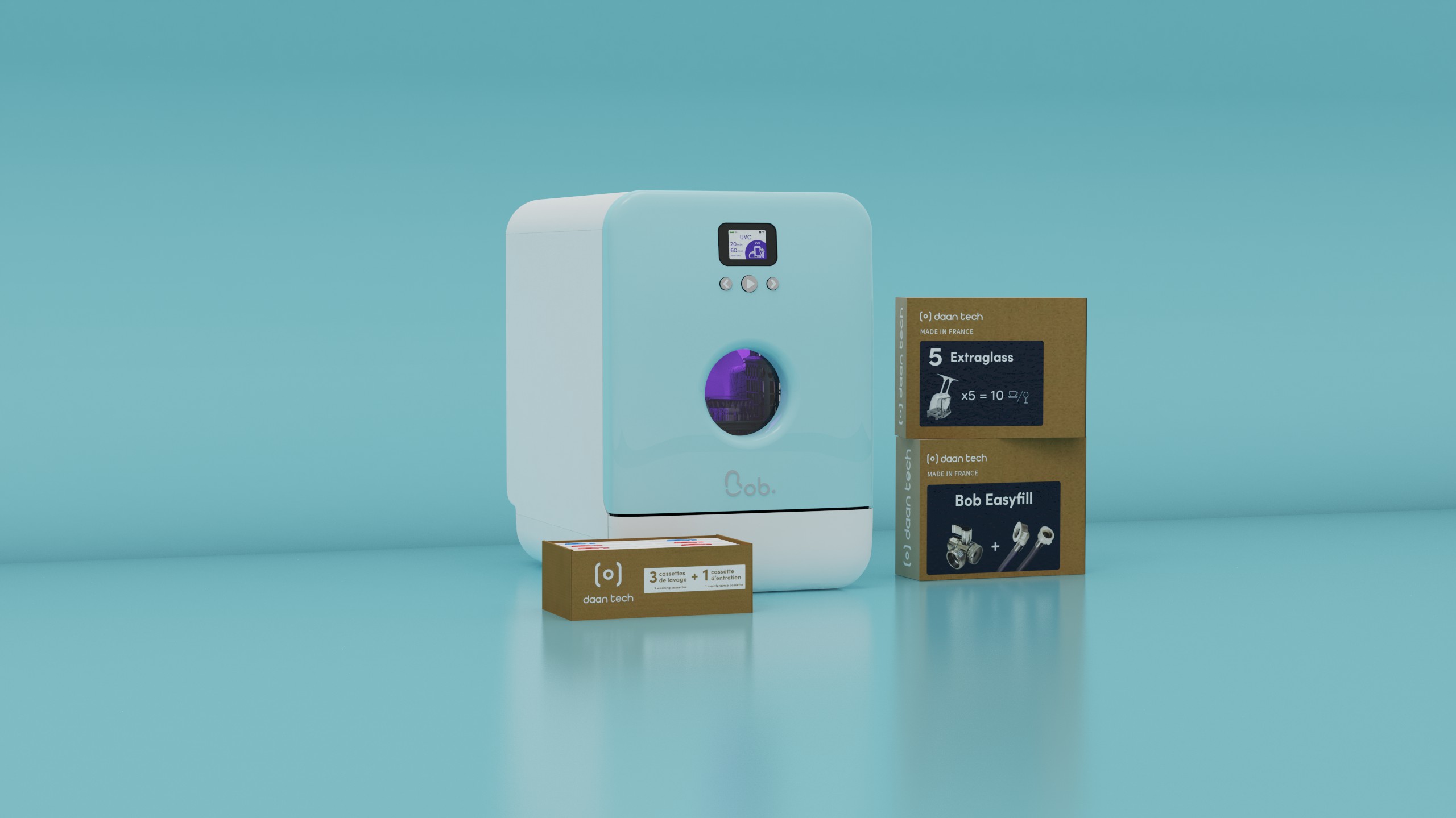 Daan Tech Bob All Options Pack with UV-C — Ice blue door / white body · Photo 1 of 3