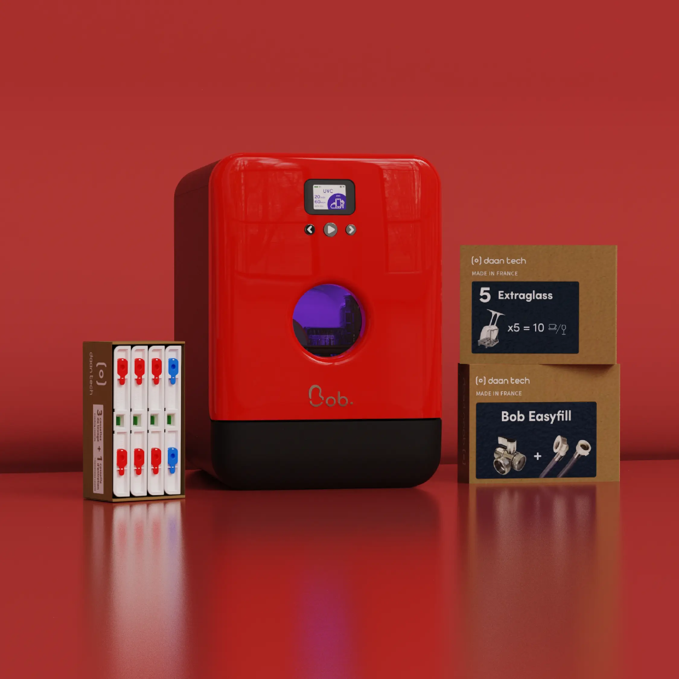 Daan Tech Bob All Options Pack with UV-C — Cherry red door / black body · Photo 1 of 3