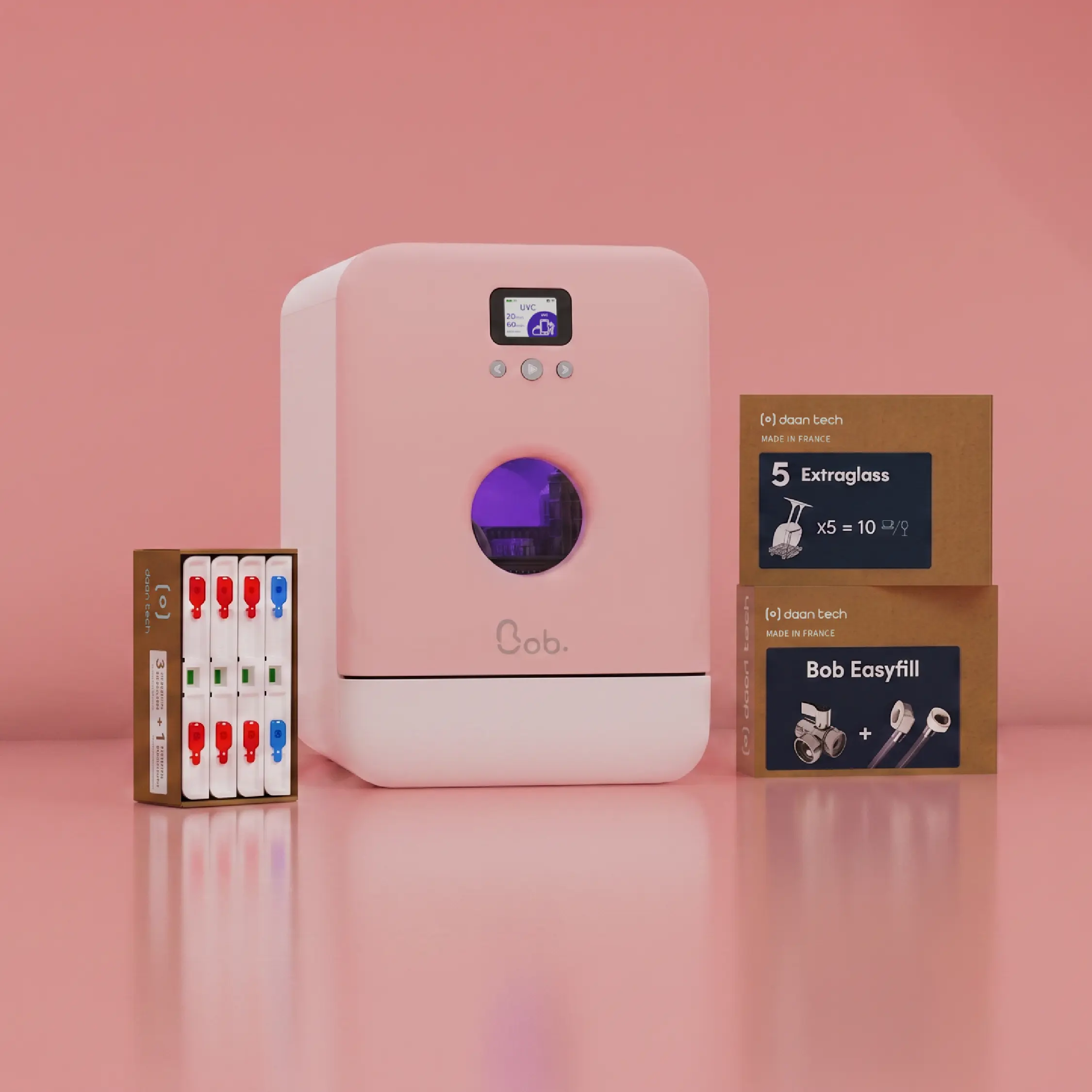 Daan Tech Bob All Options Pack with UV-C — Matt pink door / white body · Photo 1 of 3